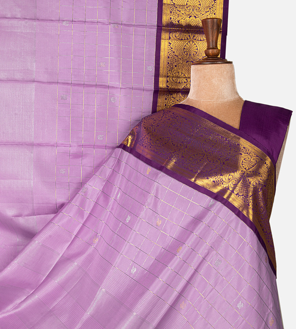 Lavender Kanchipuram Silk Saree