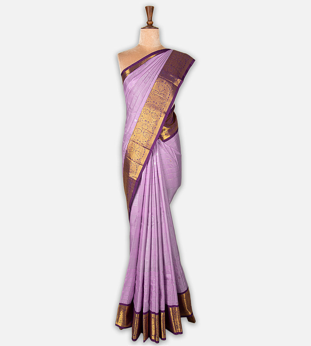Lavender Kanchipuram Silk Saree