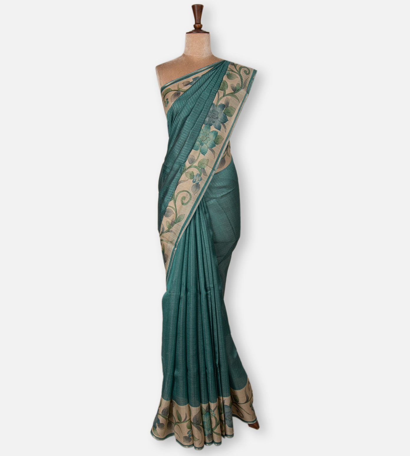 Blue Tussar Saree