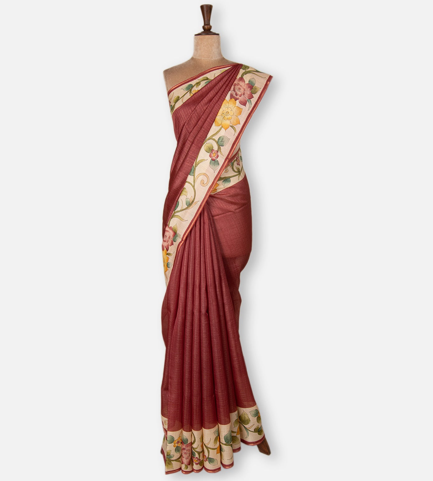 Red Tussar Saree