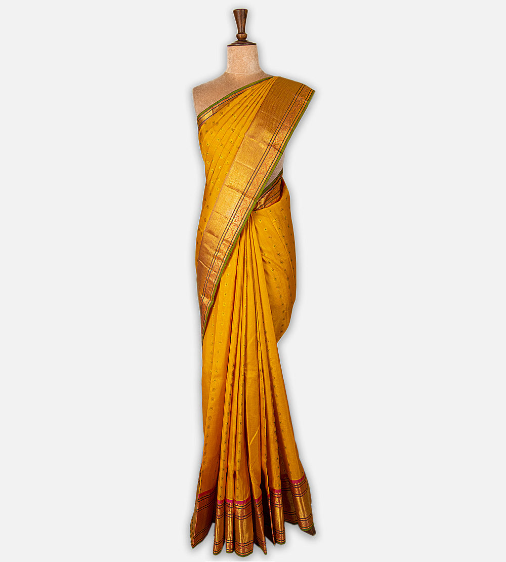 Yellow Kanchipuram Silk Saree