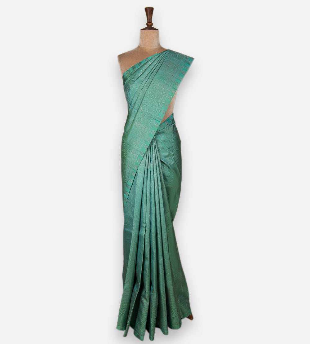 Turquoise Blue Kanchipuram Silk Saree