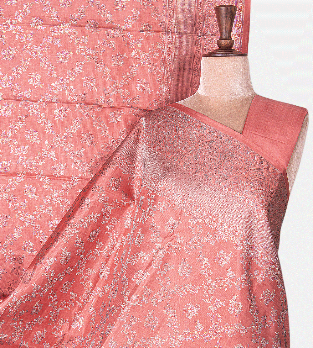 Salmon Pink Kanchipuram Silk Saree