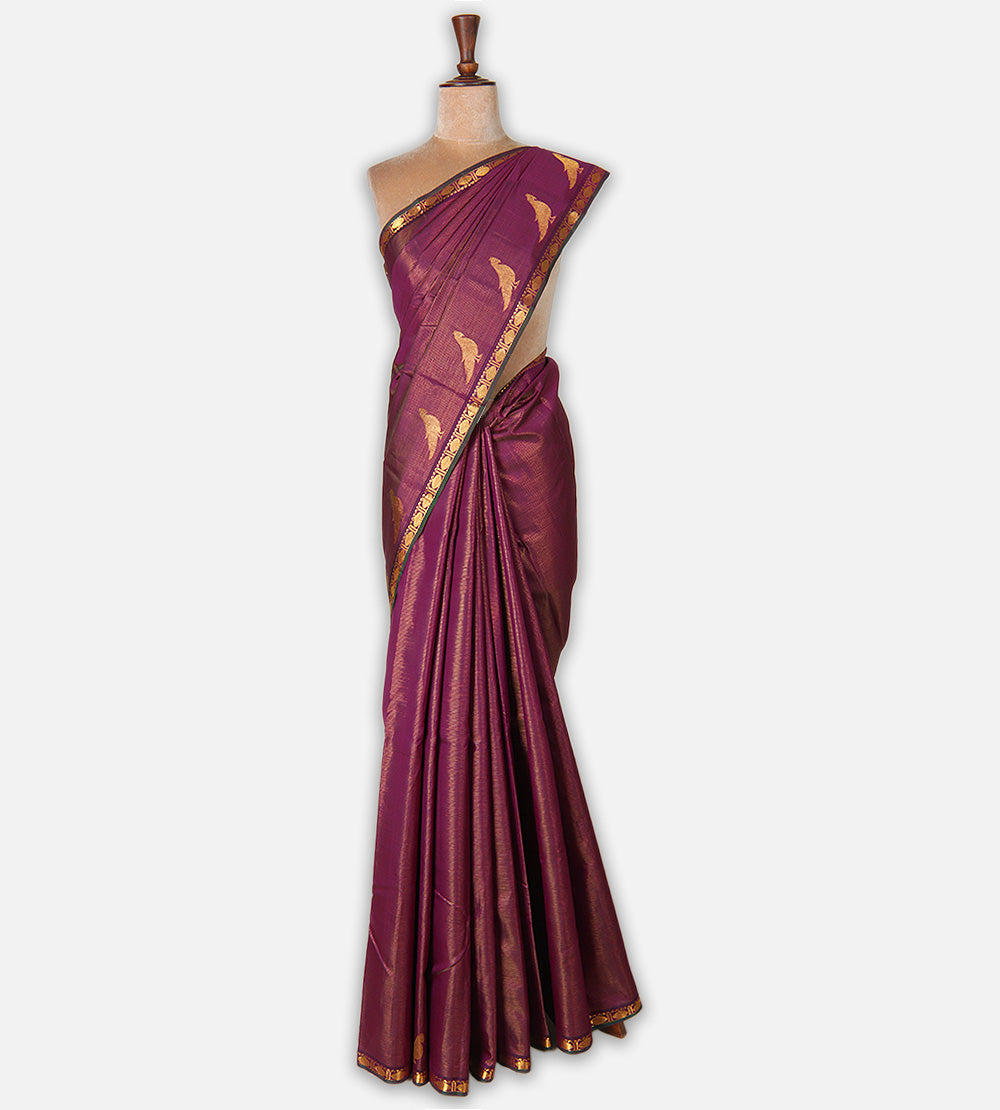 Purple Kanchipuram Silk Saree