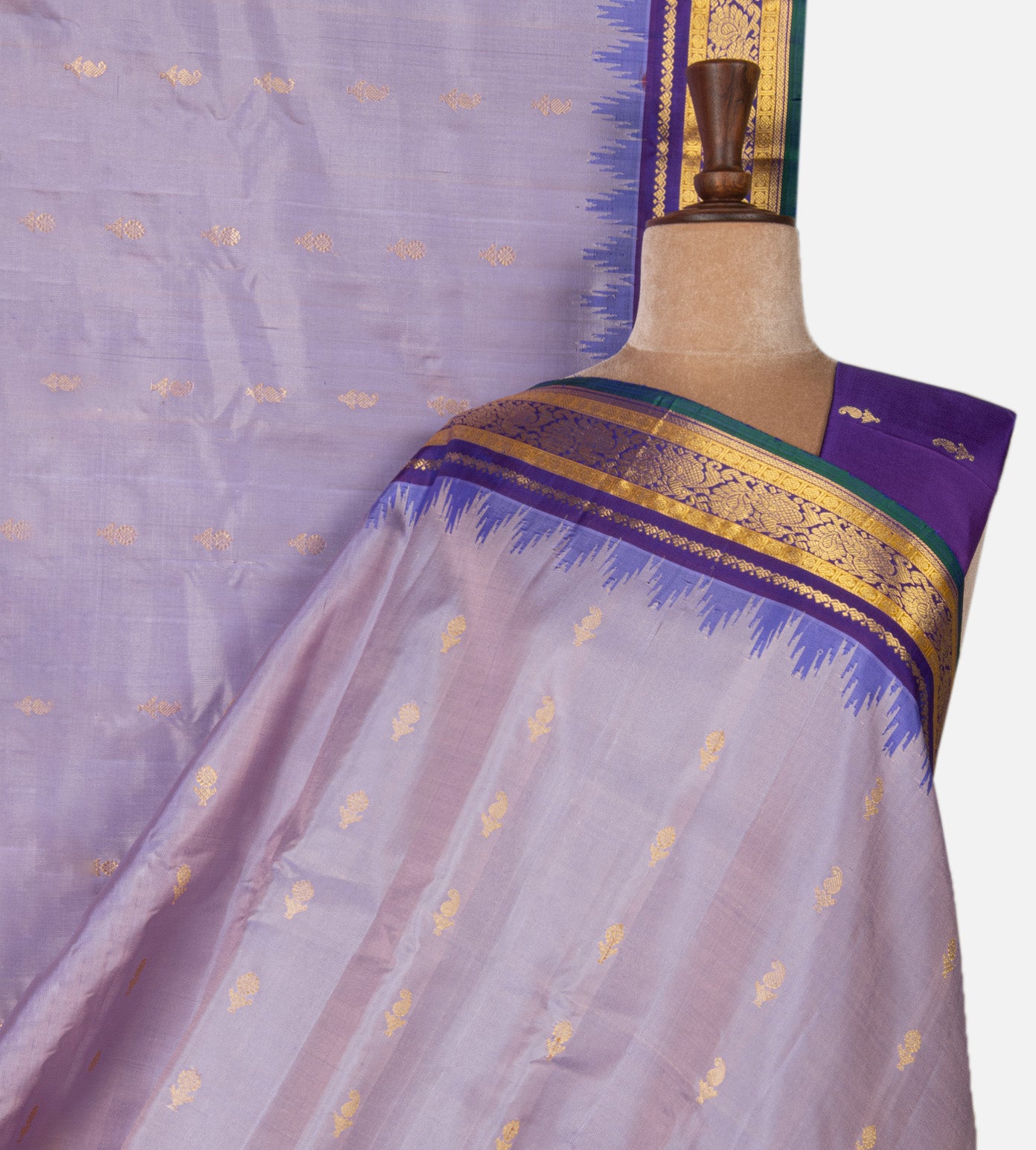 Lavender Gadwal Silk Saree