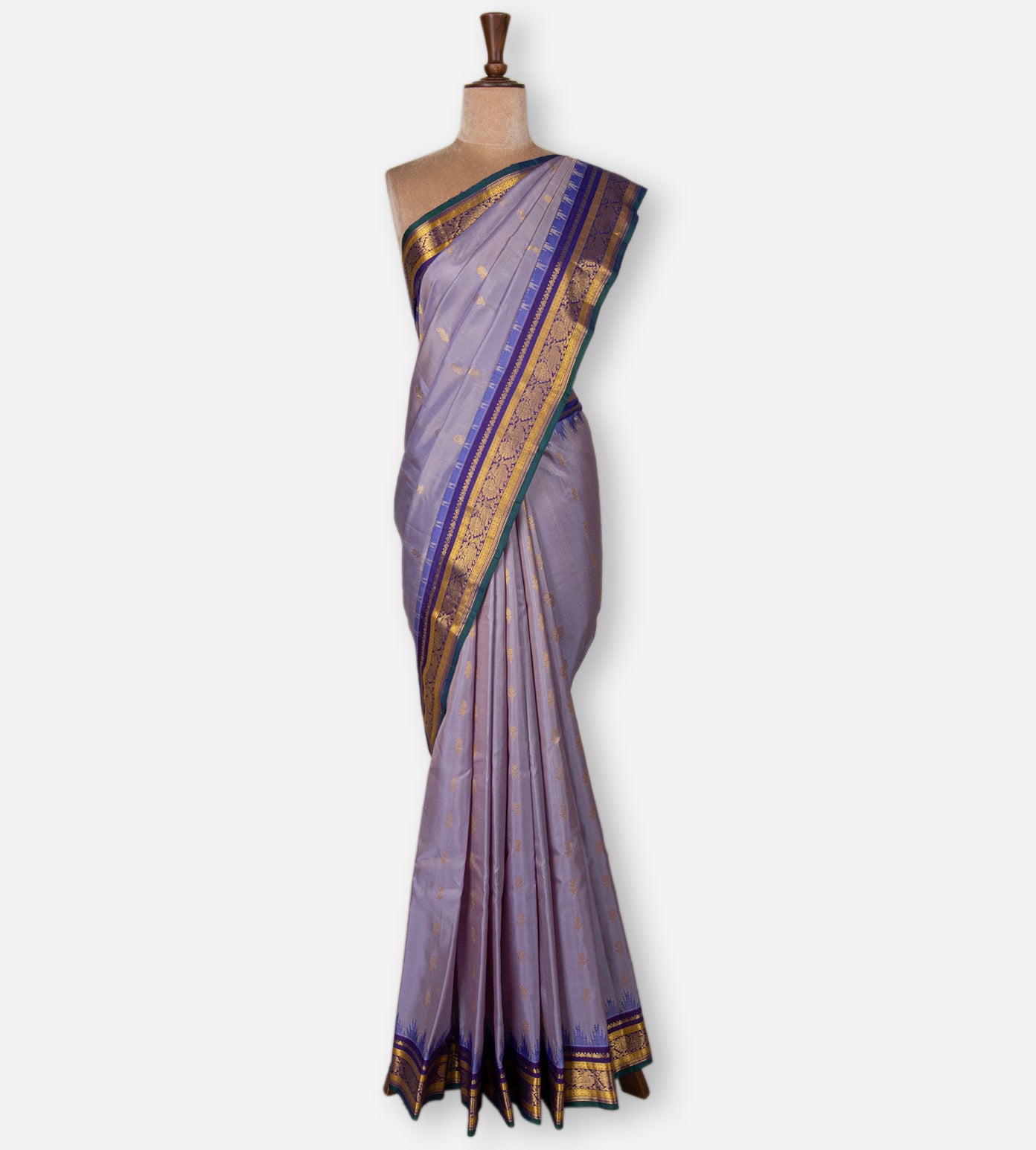 Lavender Gadwal Silk Saree