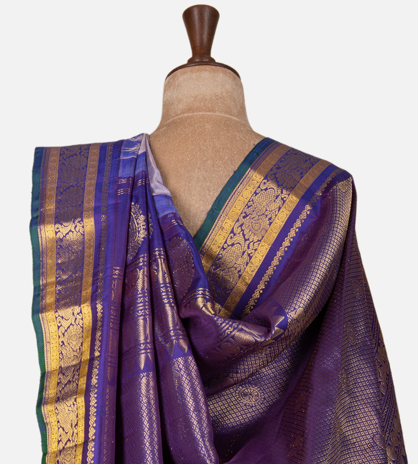 Lavender Gadwal Silk Saree