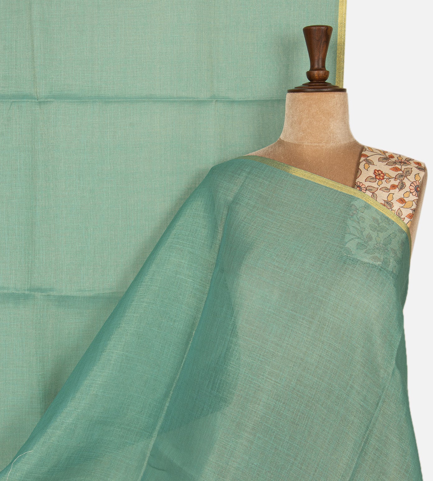 Blue Linen Cotton Saree