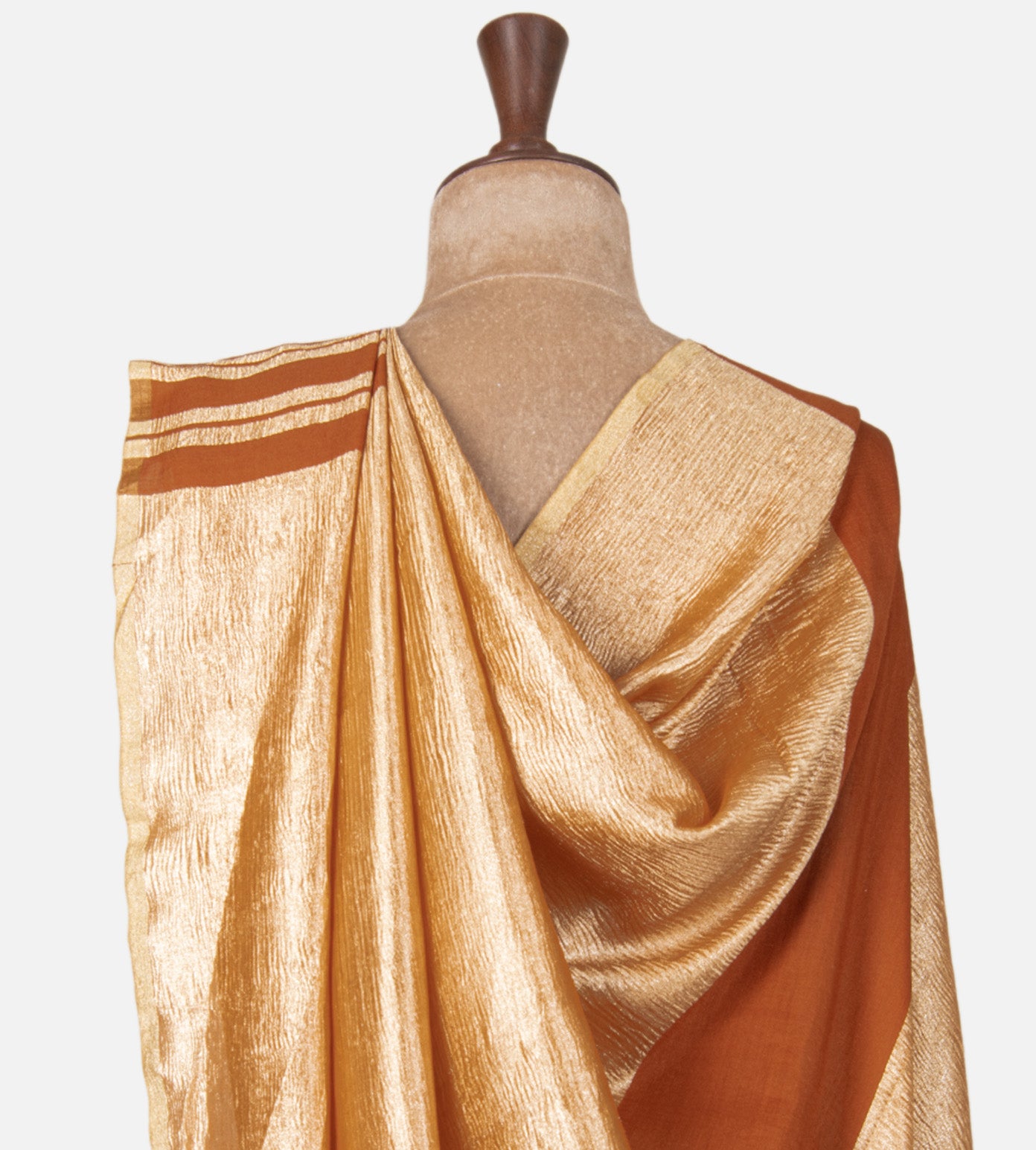 Orange Moonga Tussar Saree