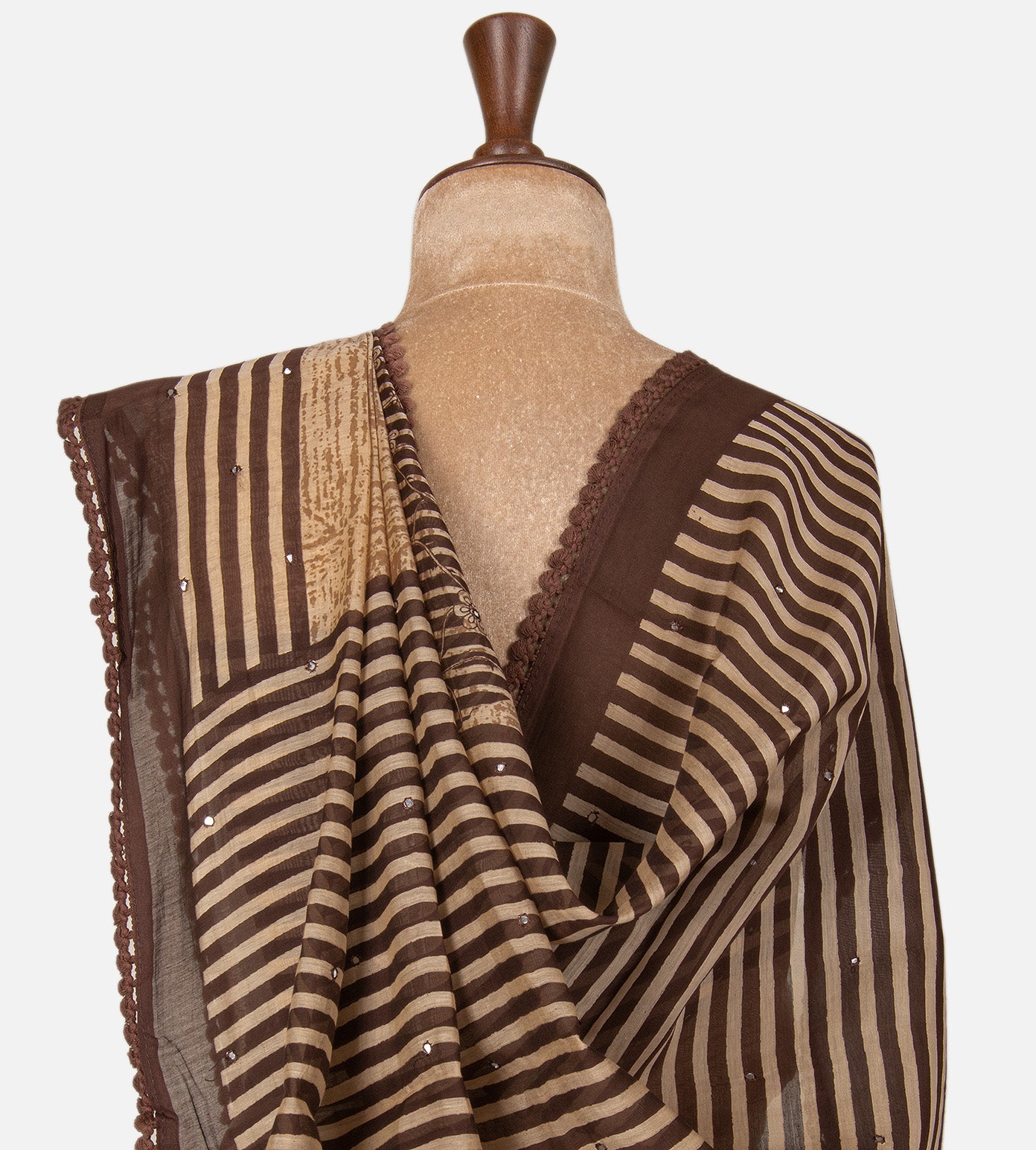 Beige Chanderi Cotton Saree
