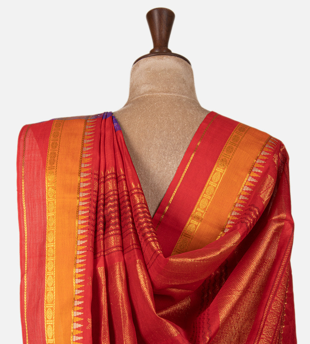 Blue Cotton Silk Saree