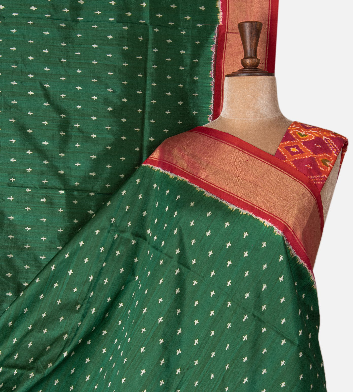 Green Ikkat Silk Saree