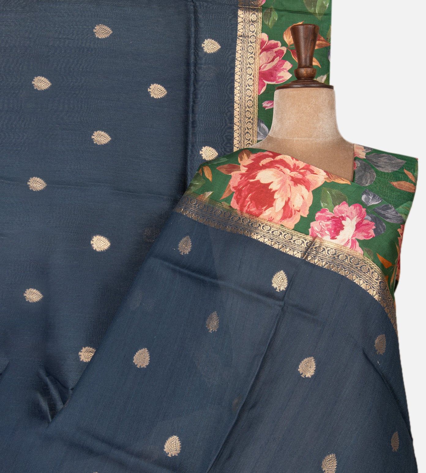Blue Tussar Saree