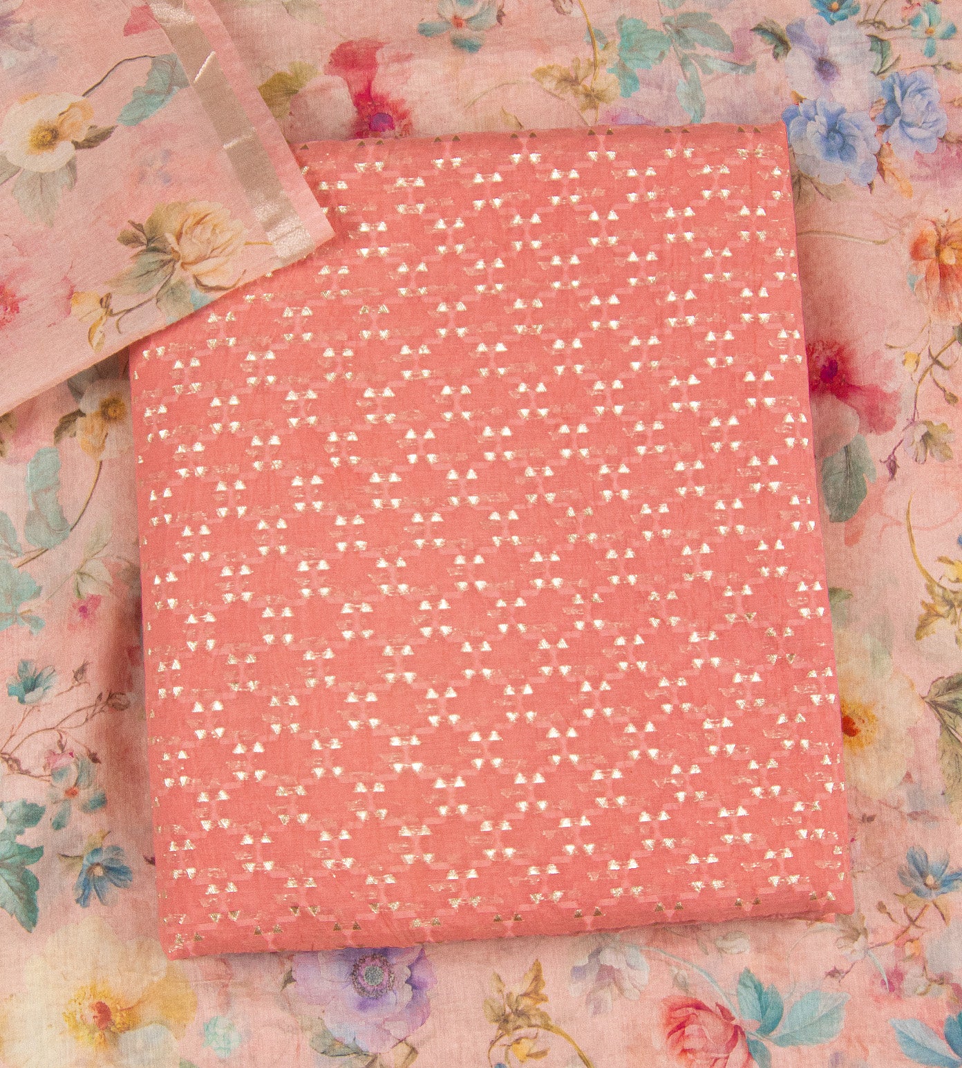 Salmon Pink Banarasi Cotton Salwar