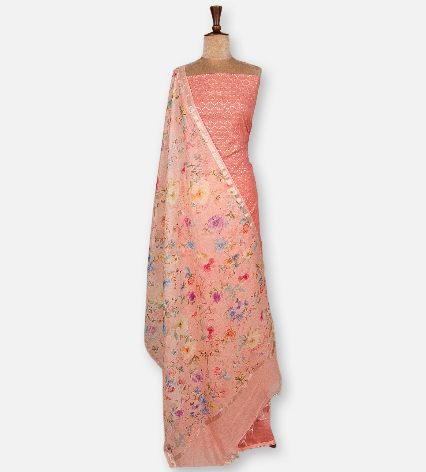 Salmon Pink Banarasi Cotton Salwar