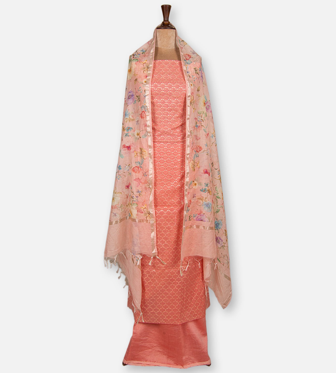 Salmon Pink Banarasi Cotton Salwar