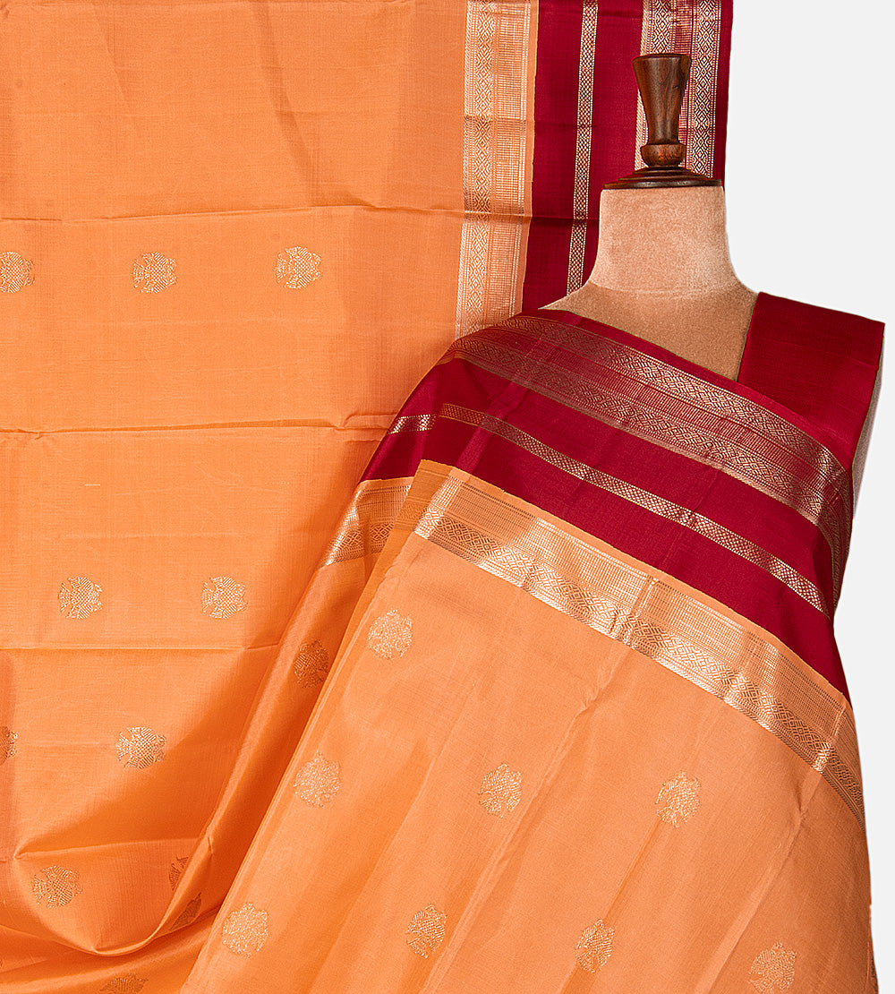 Peach Kanchipuram Silk Saree