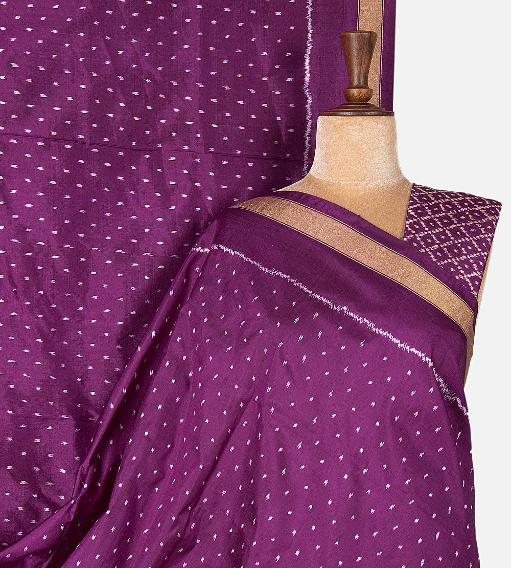 Purple Ikkat Silk Saree