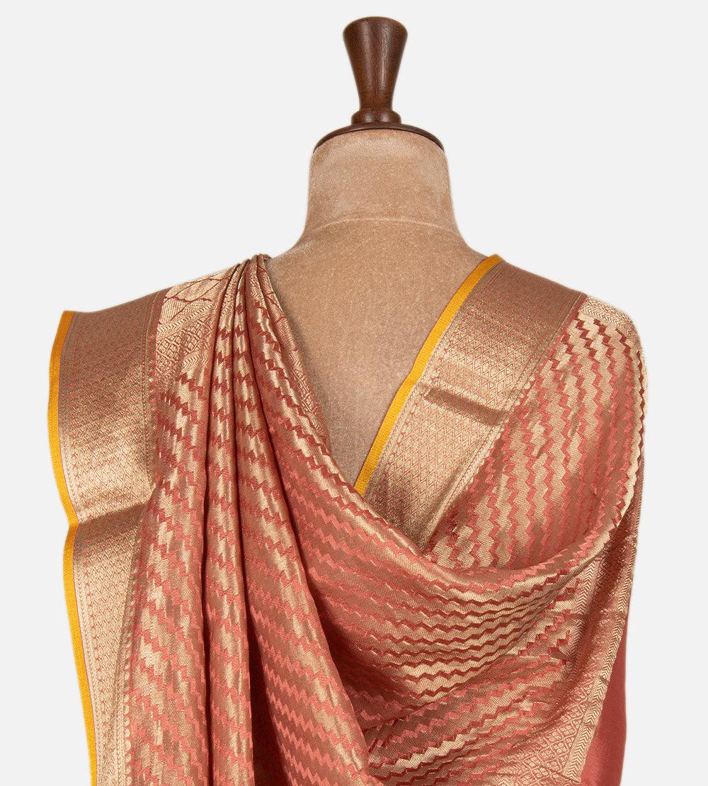 Coral Banarasi Crepe Saree