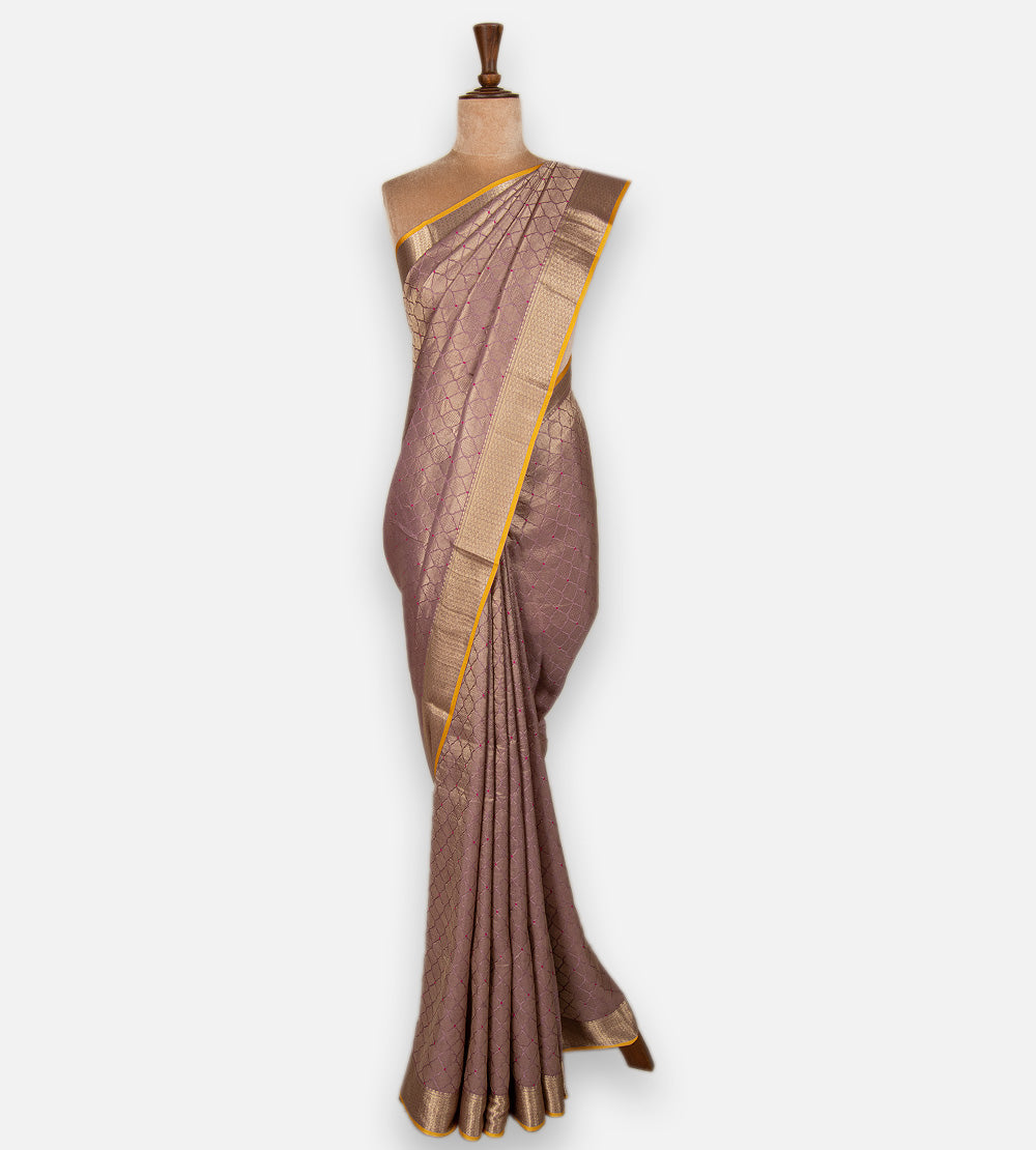 Pink Banarasi Crepe Saree
