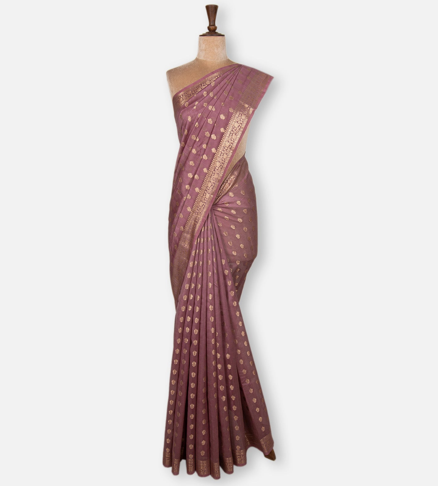 Mauve Chanderi Cotton Saree