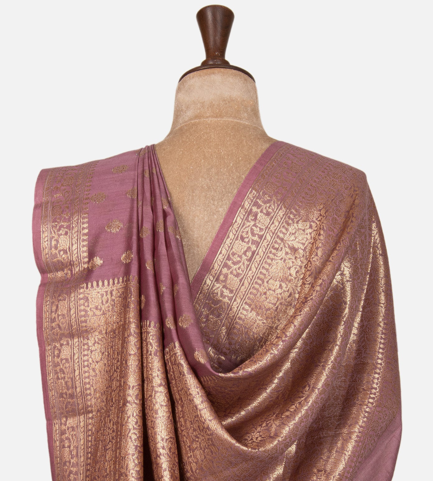 Mauve Chanderi Cotton Saree