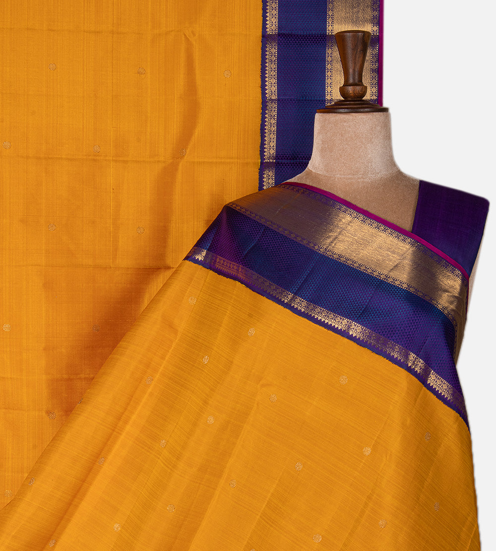 Yellow Kanchipuram Silk Saree