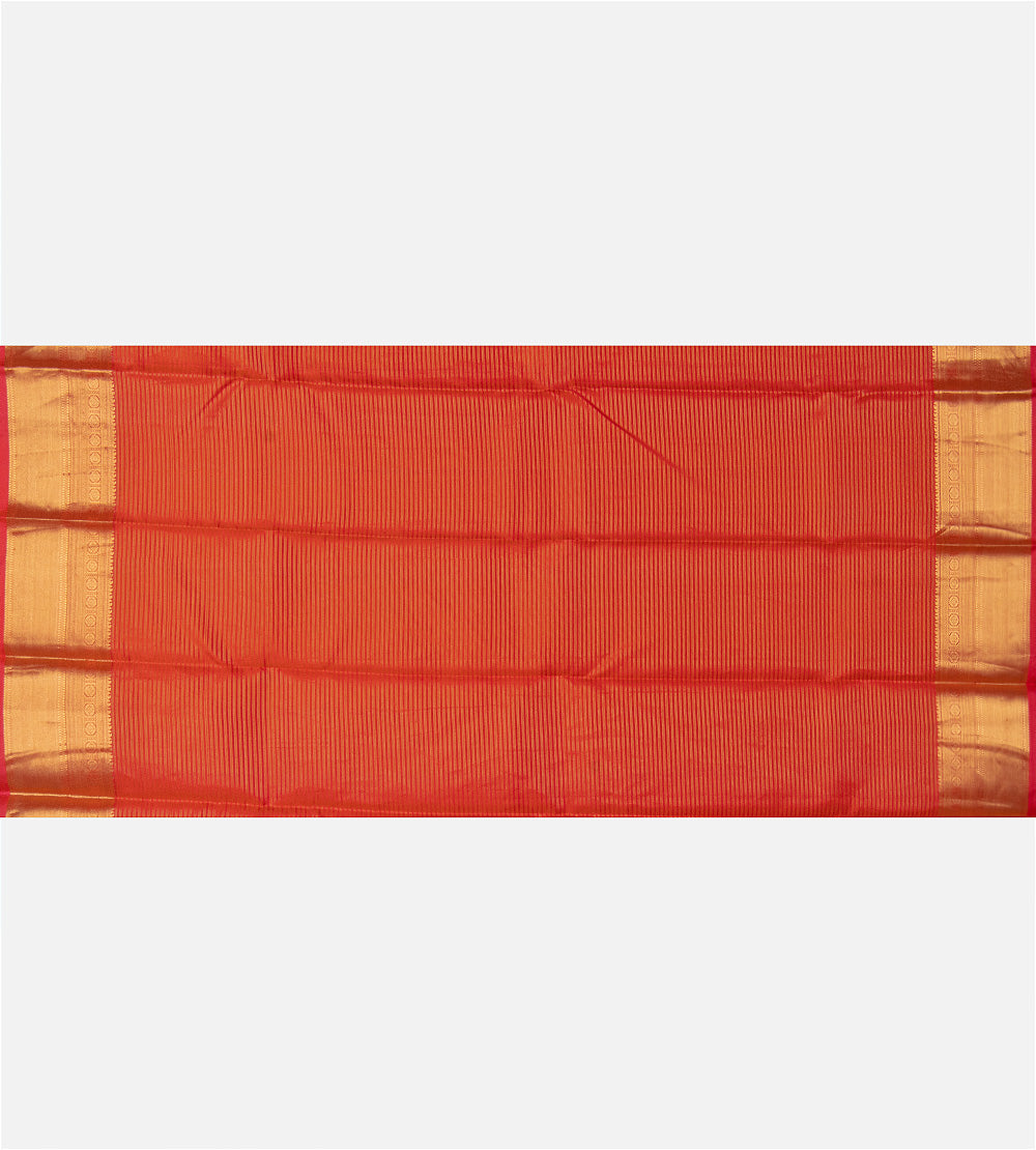 Coral-Orange Soft Silk Saree