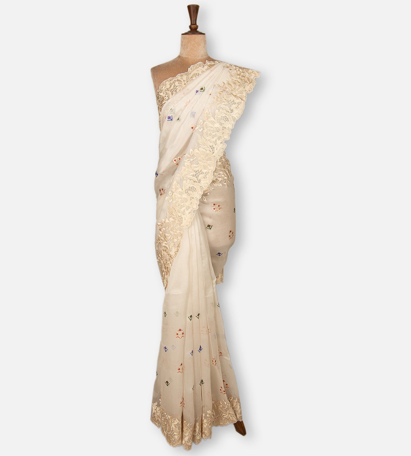 Creme Organza Saree