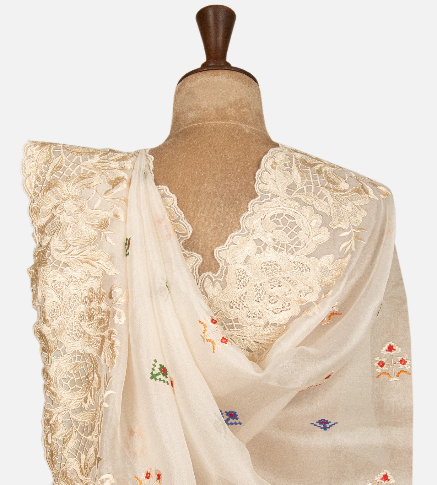 Creme Organza Saree