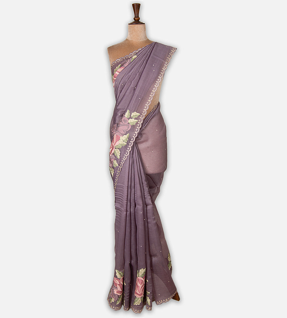 Muted Mauve Organza Saree
