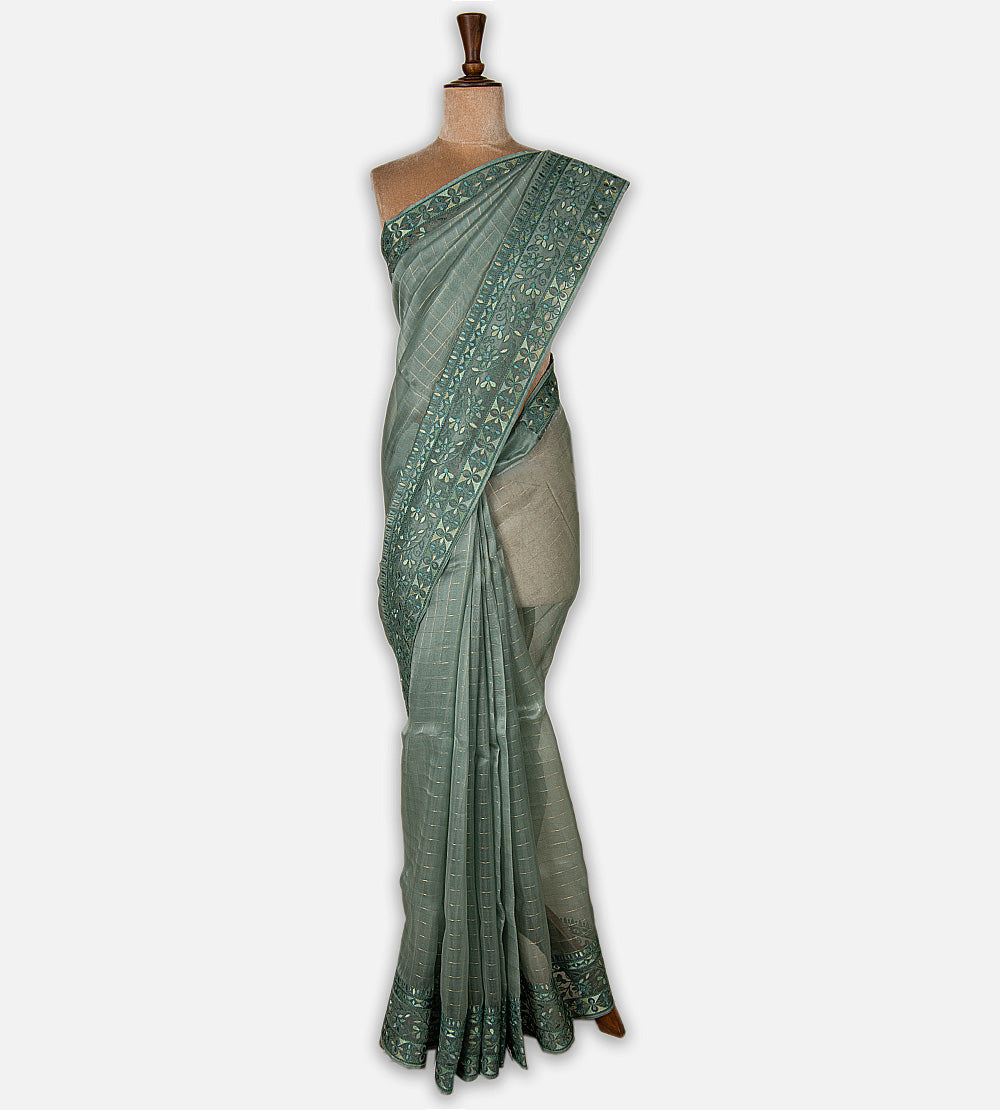 Blue Organza Saree