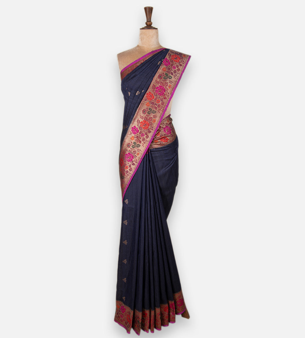 Blue Banarasi Tussar Saree