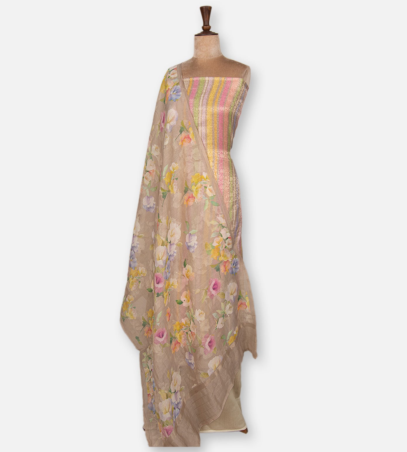 Beige Banarasi Silk Salwar