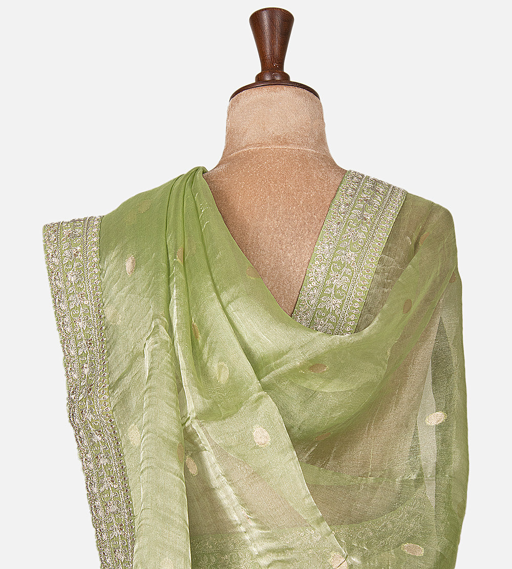 Green Organza Saree