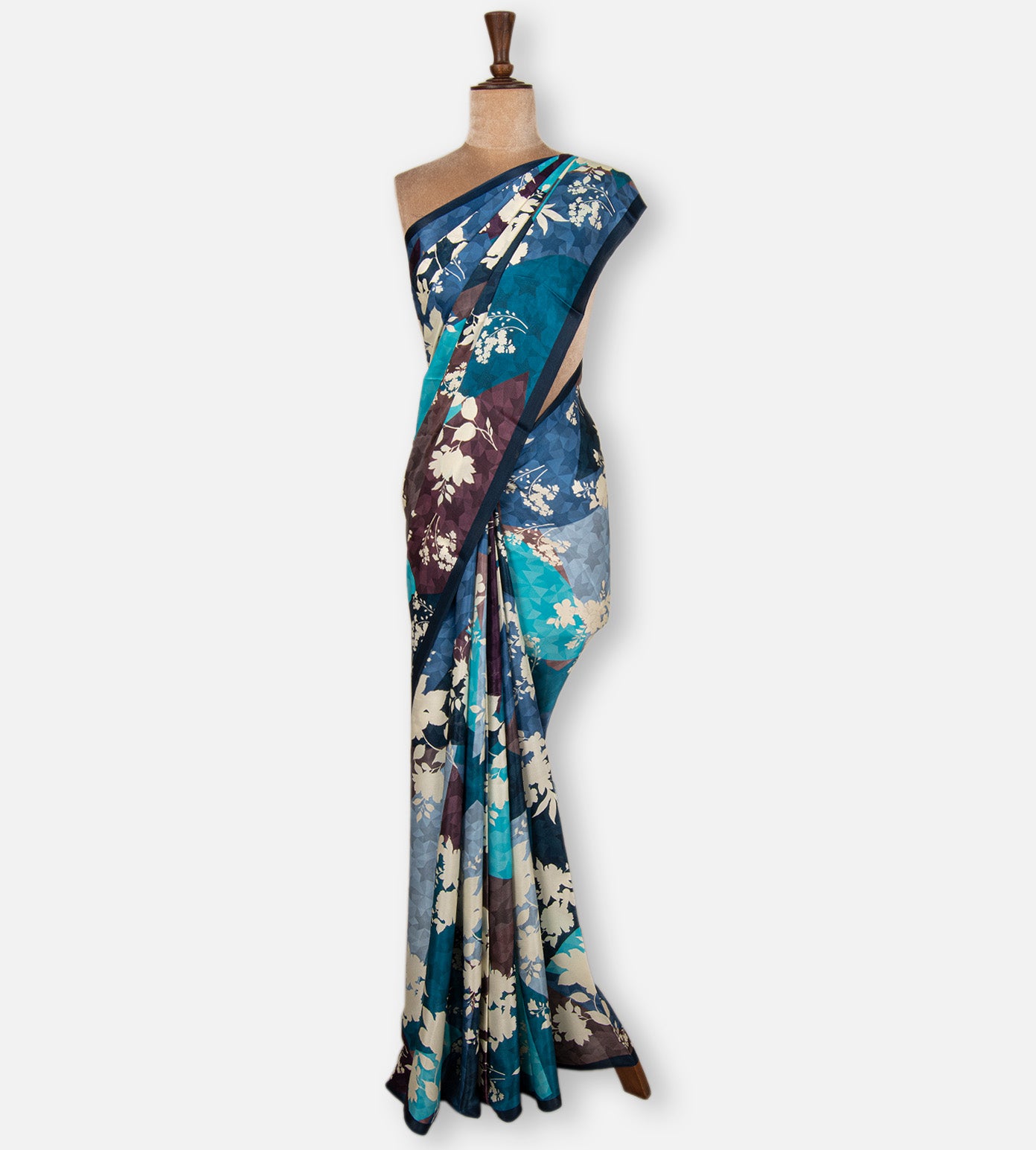 Multicolour Satin Crepe Saree