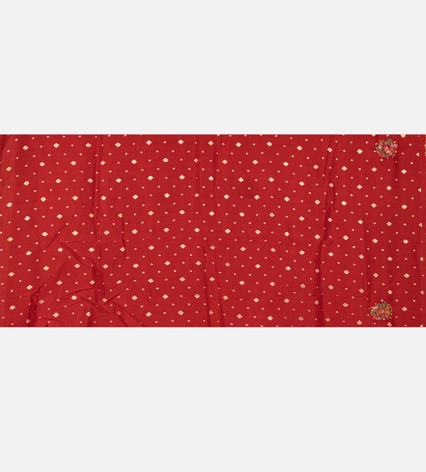 Red Semi Crepe Saree