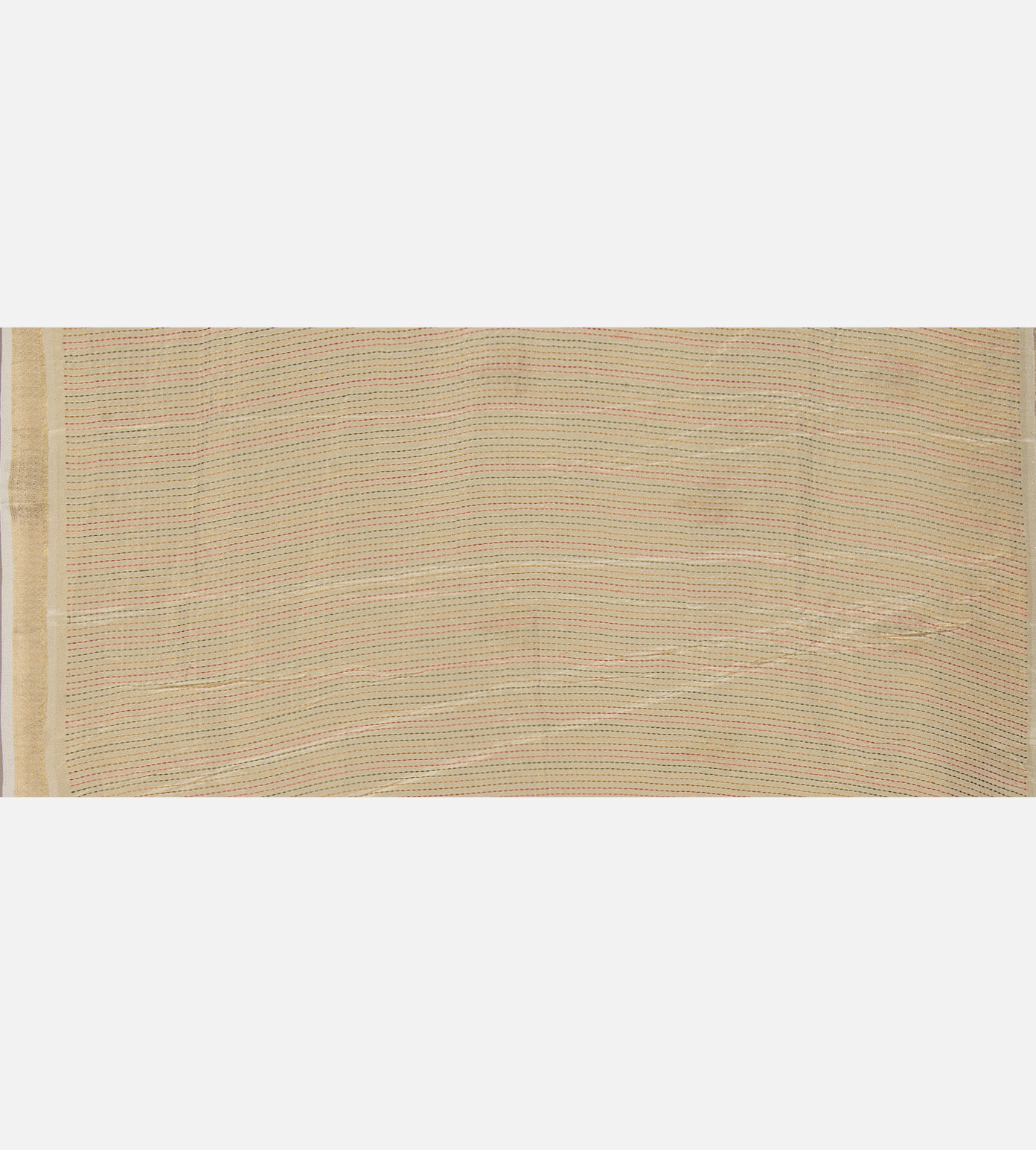 Off-White Semi Crepe Saree