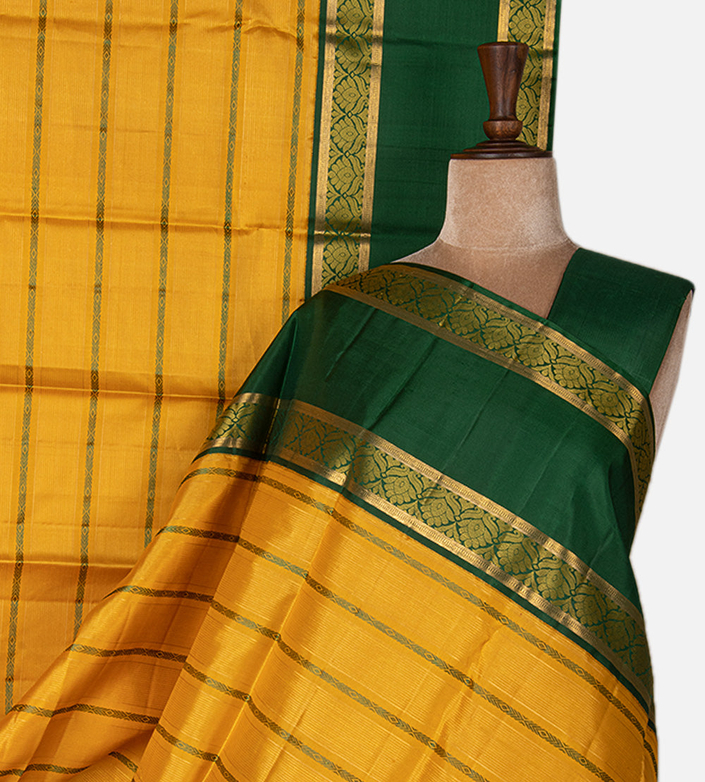 Yellow Kanchipuram Silk Saree