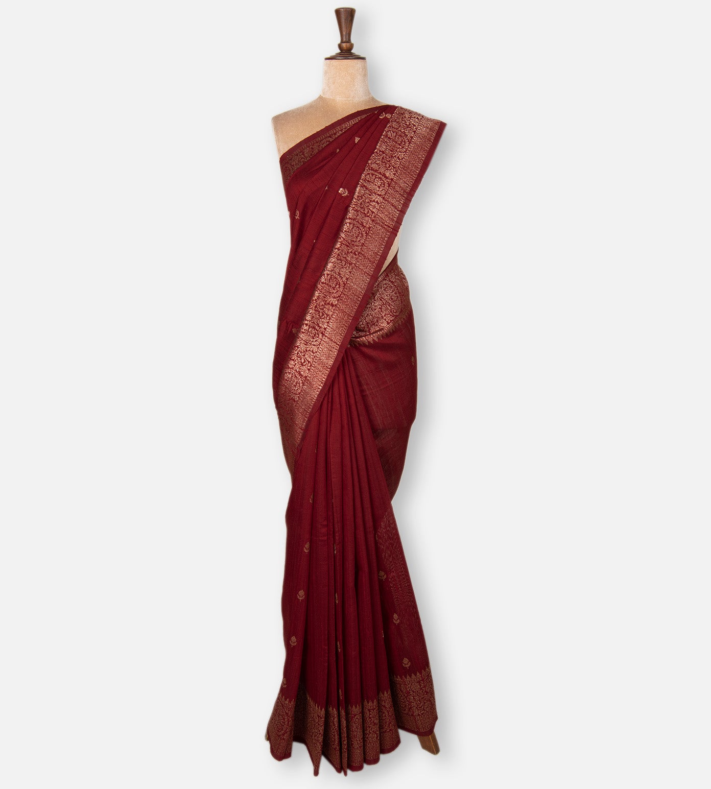 Red Banarasi Tussar Saree
