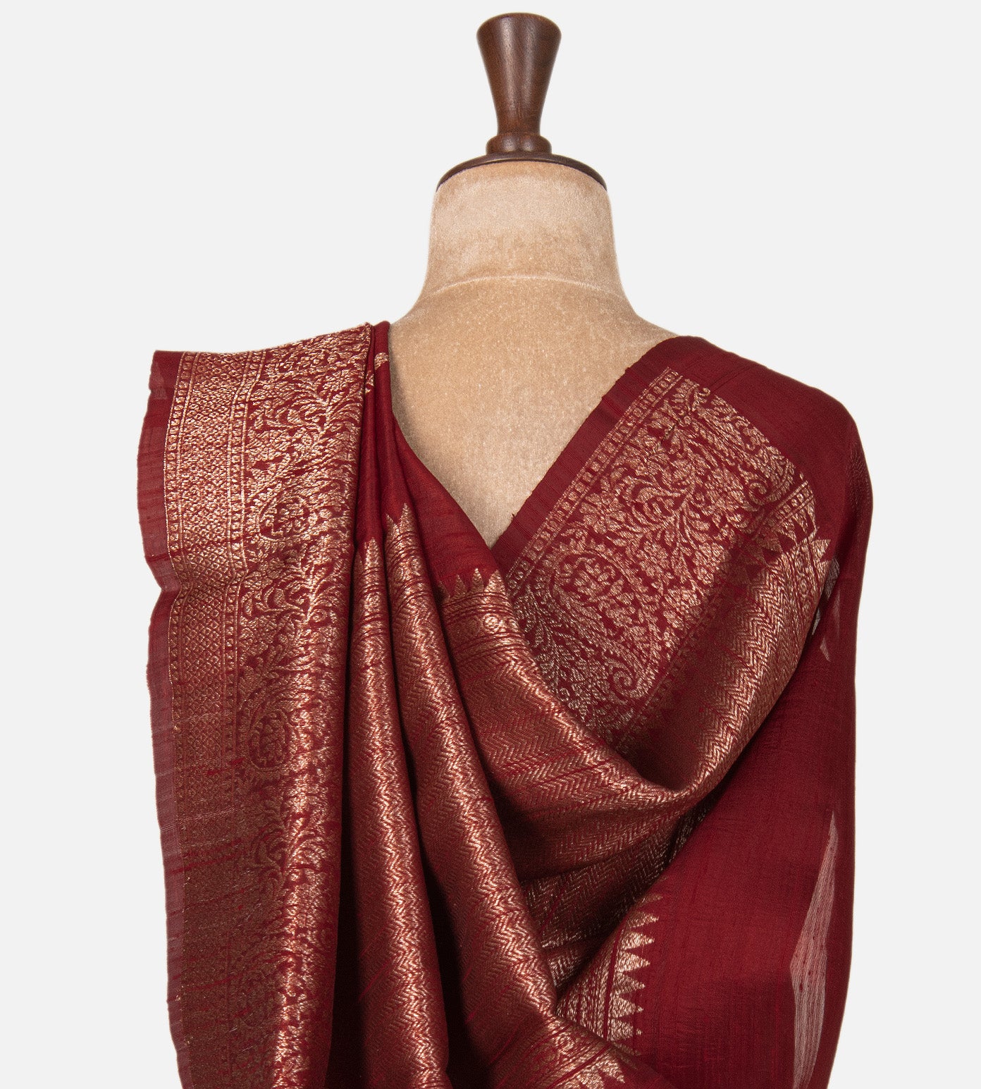 Red Banarasi Tussar Saree