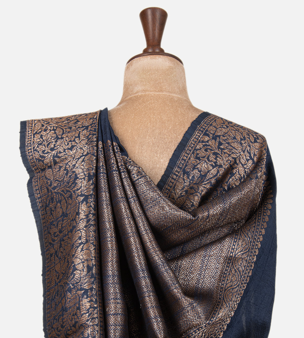 Blue Banarasi Tussar Saree