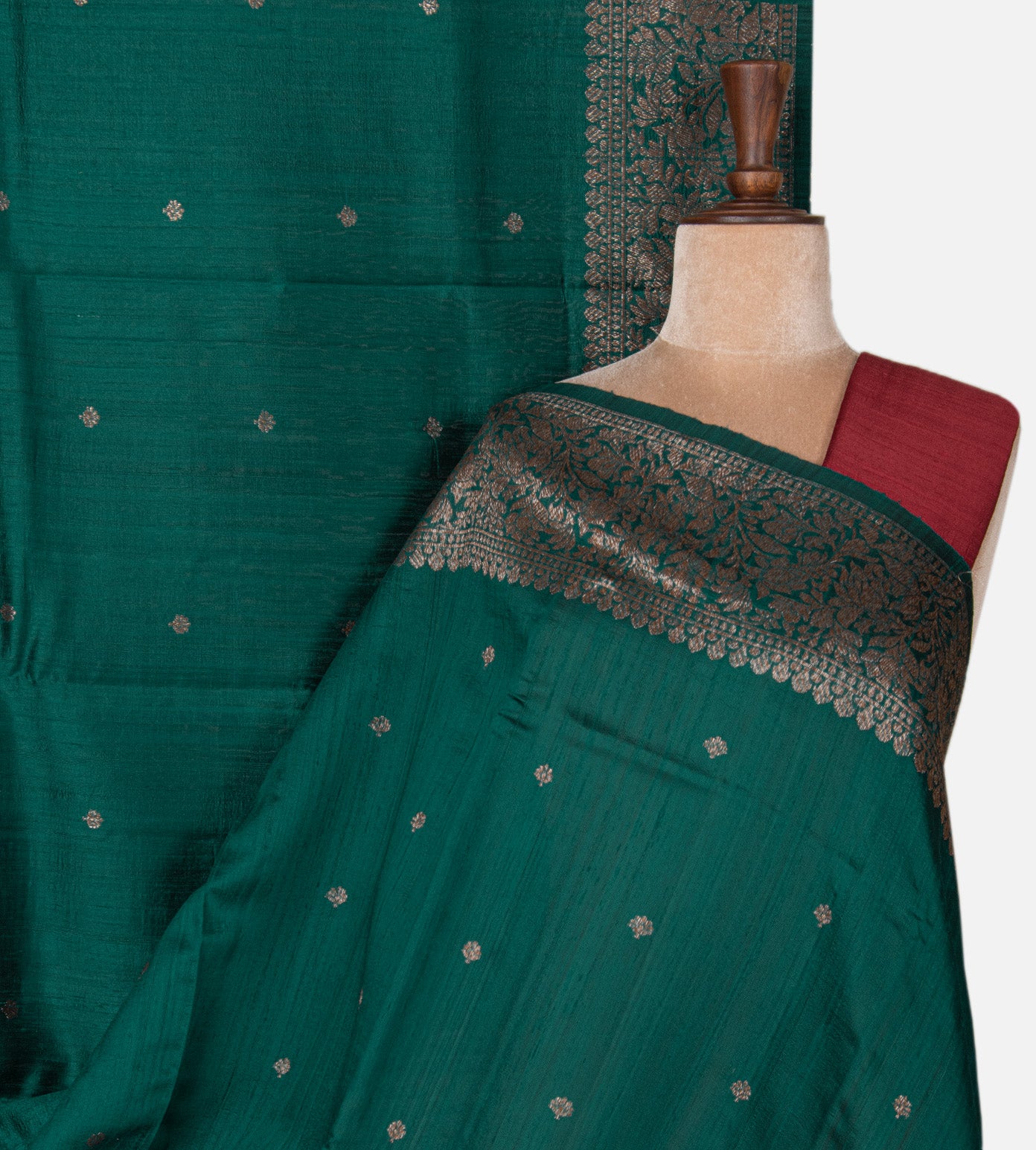 Emerald Green Banarasi Tussar Saree