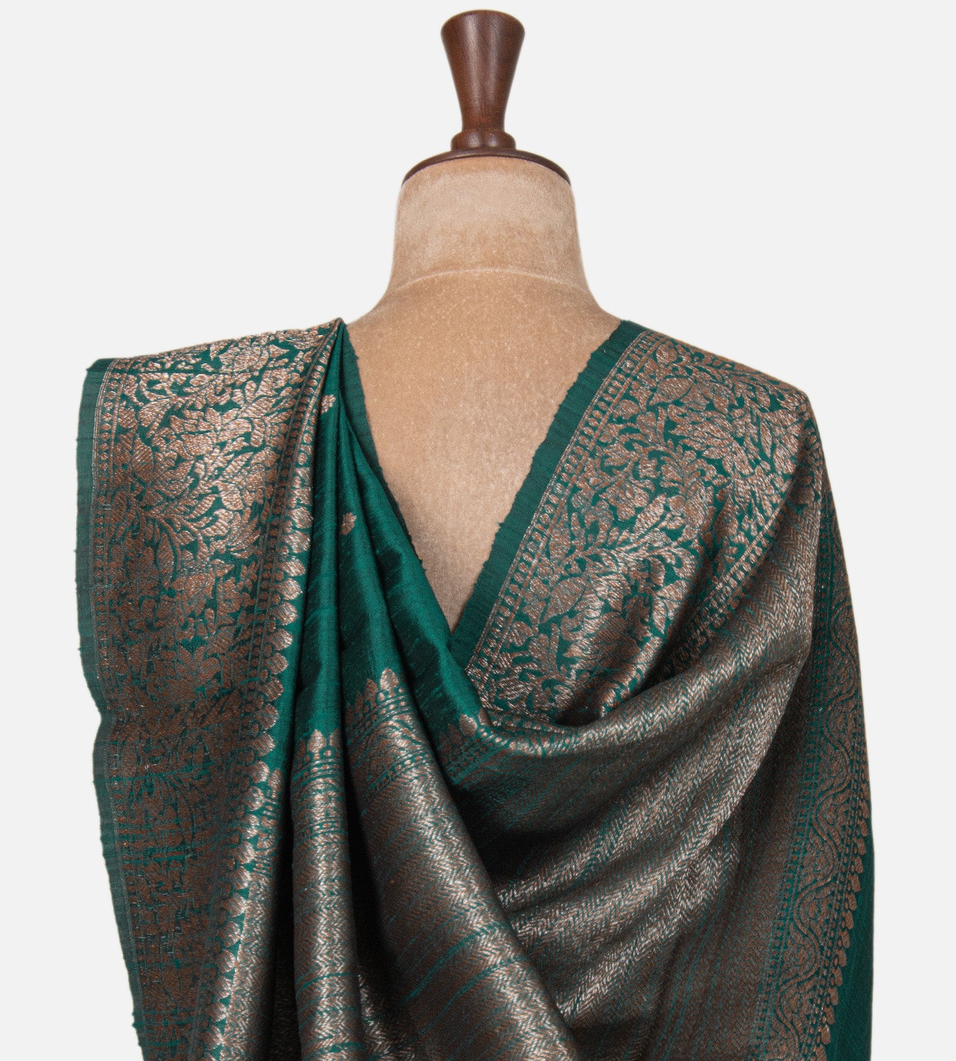 Emerald Green Banarasi Tussar Saree