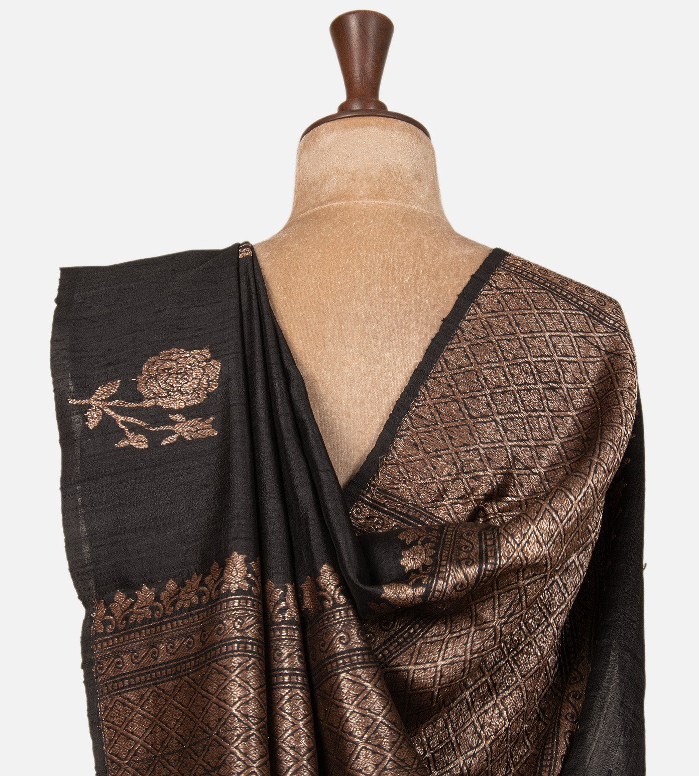 Black Banarasi Tussar Saree