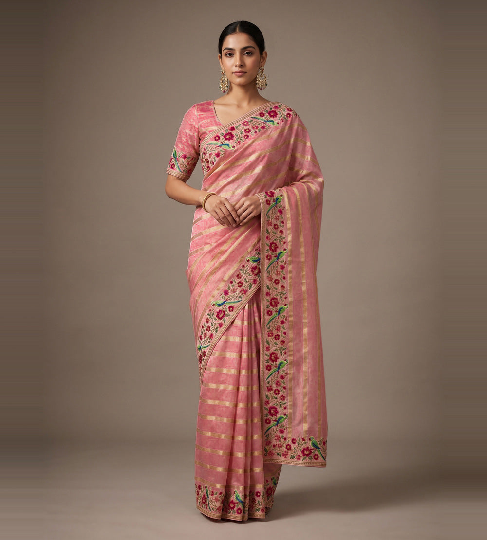 Pink Kota Silk Saree