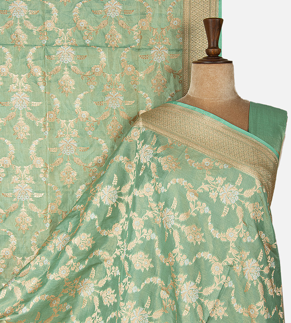 Green Banarasi Silk Saree