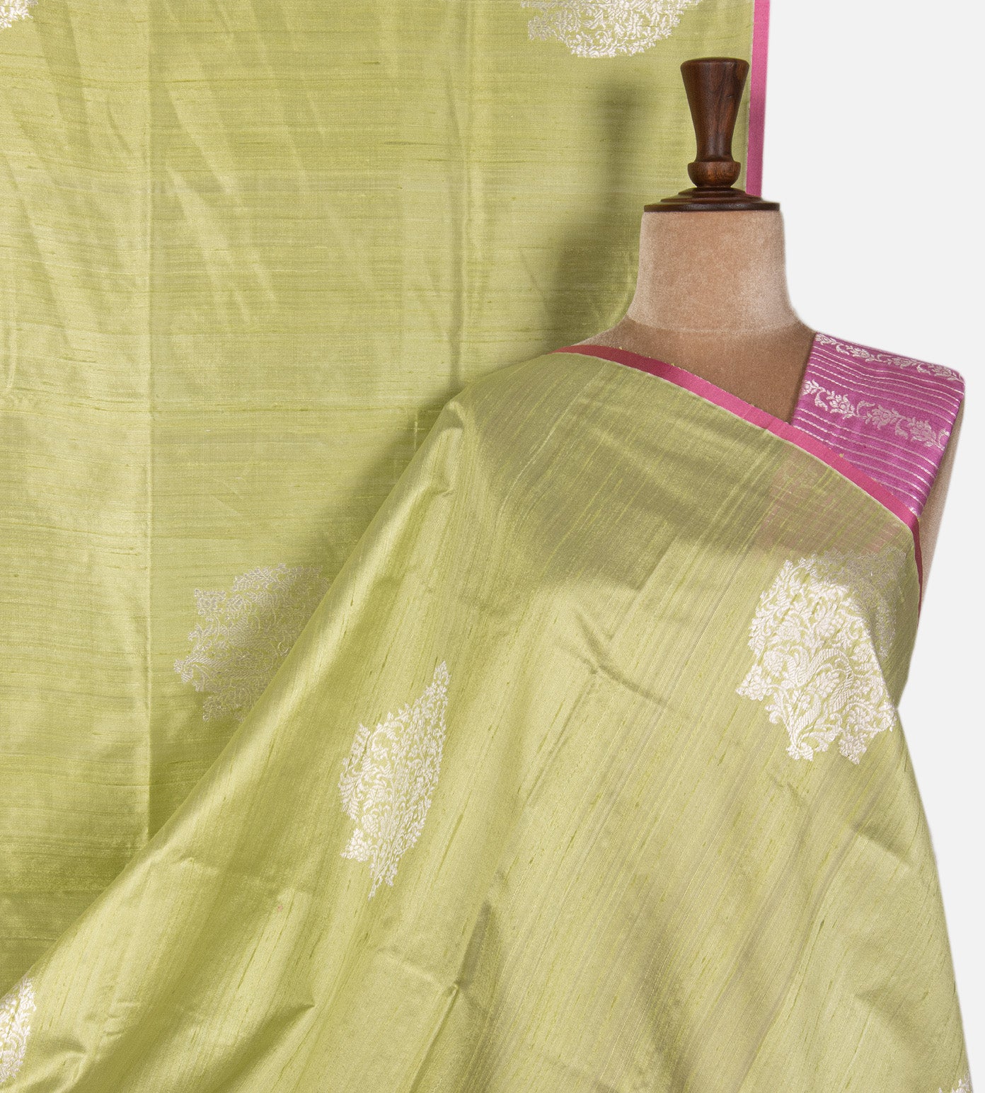 Pistachio Green Banarasi Tussar Saree