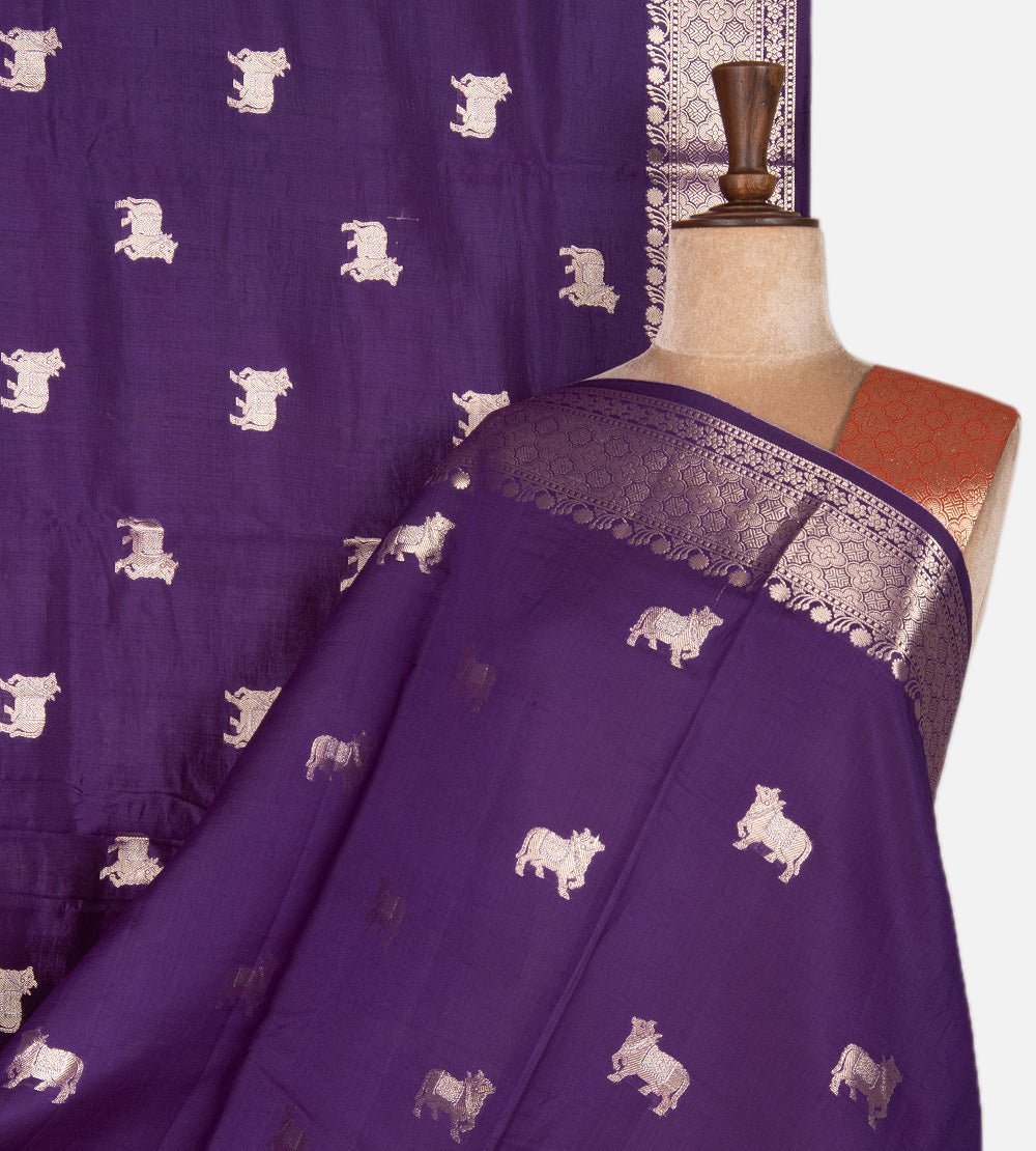 Purple Chaniya Silk Saree