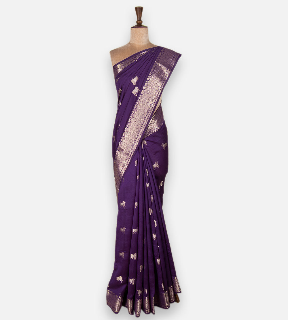 Purple Chaniya Silk Saree